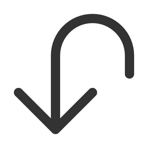 иконка arrow uturn down, arrow, стрелка, uturn, down,