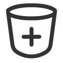 иконка bin plus in, bin, корзина, plus, плюс, in, увеличить