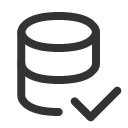 иконки database check, database, база данных, check, галочка