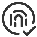 иконки fingerprint check circle, fingerprint, отпечаток пальца, check, галочка, circle