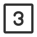 иконки number 3 square, number, square