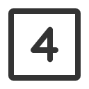 иконки number 4 square, number, square