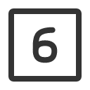 иконки number 6 square, number, square
