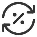 иконка percent rotate out, percent, rotate, вращать, out