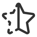 иконка star half dashed, star, звезда, half, батарея, dashed