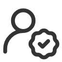 иконки user badge check, user, пользователь, badge, бейдж, check, галочка