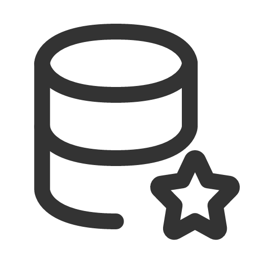 иконка database star, database, база данных, star, звезда,