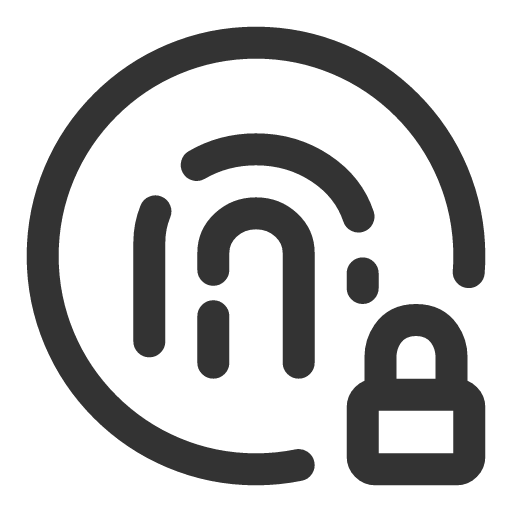 иконка fingerprint lock circle, fingerprint, отпечаток пальца, lock, замок, circle,