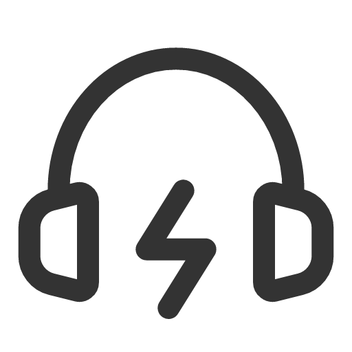 иконка headset bolt, headset, наушники, bolt, напряжение,