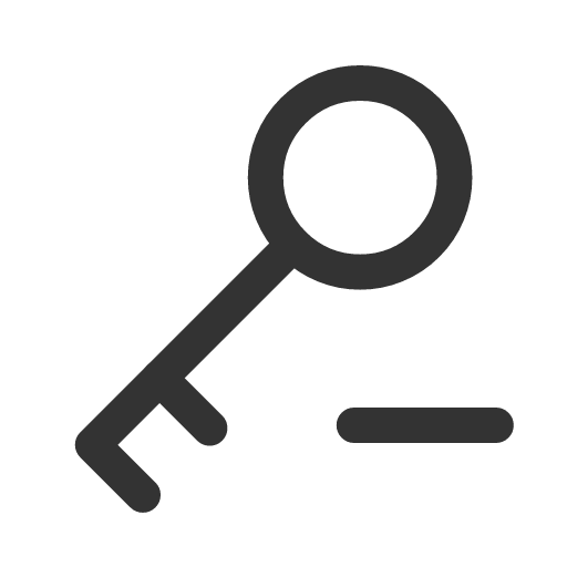 иконка key minus, key, ключ, minus, минус,