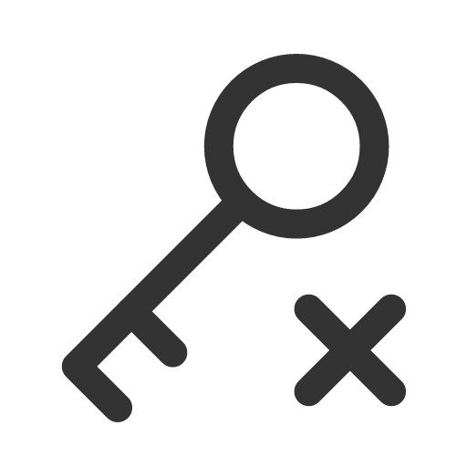 иконка key xmark, key, ключ, xmark,