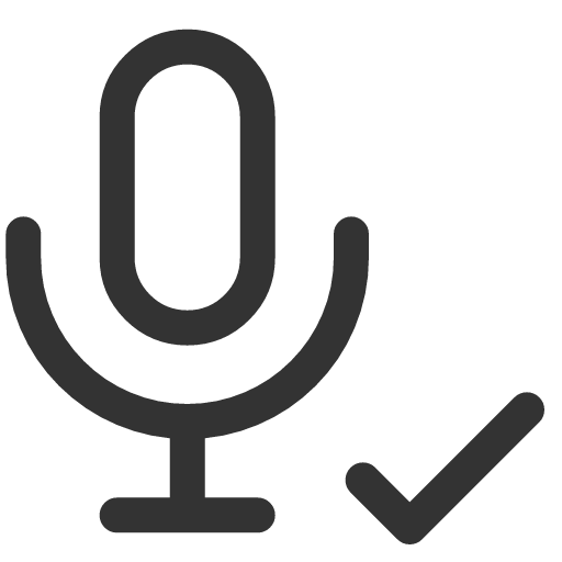 иконка microphone check, microphone, микрофон, check, галочка,