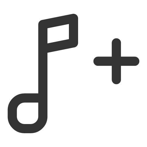 иконка music note plus, music, музыка, note, plus, плюс,