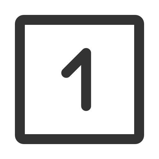 иконка number 1 square, number, square,