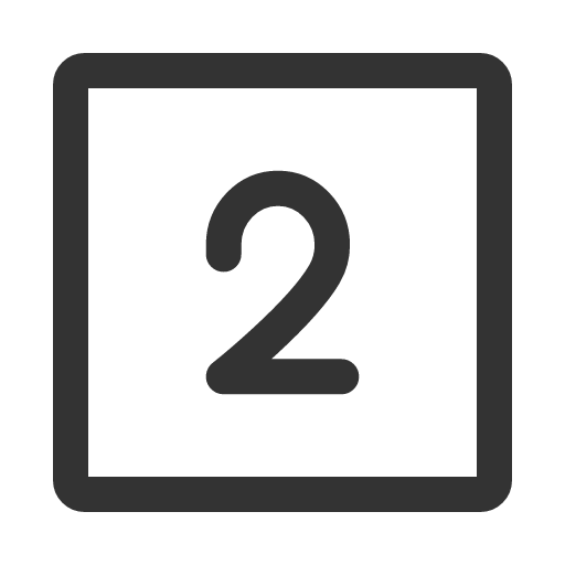 иконка number 2 square, number, square,