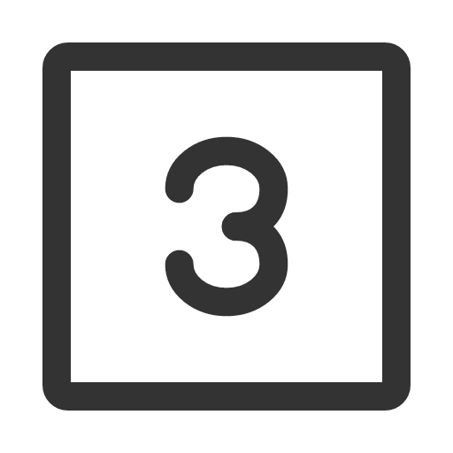 иконка number 3 square, number, square,