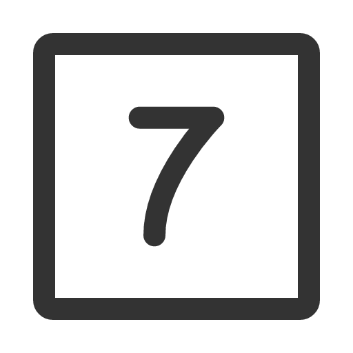 иконка number 7 square, number, square,