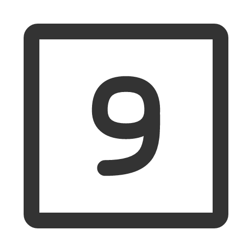 иконка number 9 square, number, square,