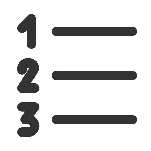 иконка numbered list left, numbered, list, left, стрелка,