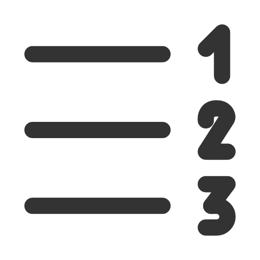 иконка numbered list right, numbered, list, right, стрелка,