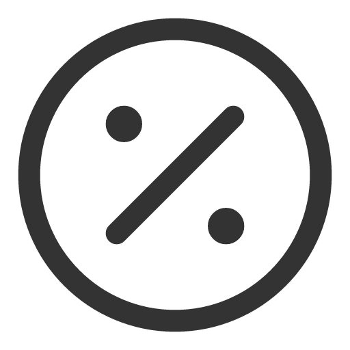иконка percentage circle, percentage, circle,