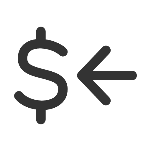иконка receive dollars, receive, dollars,