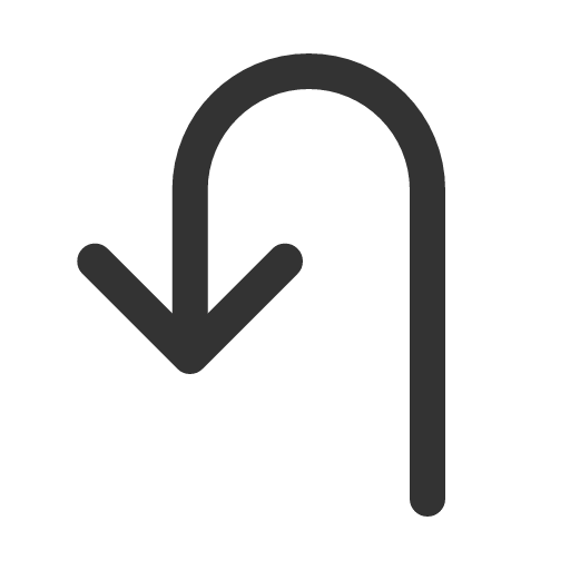 иконка u turn arrow left, turn, вращать, arrow, стрелка, left,