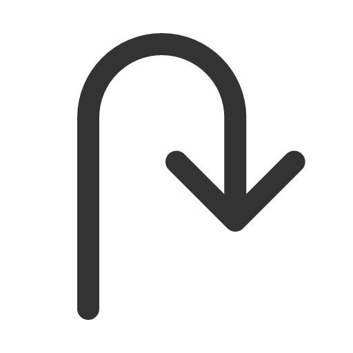 иконка u turn arrow right, turn, вращать, arrow, стрелка, right,