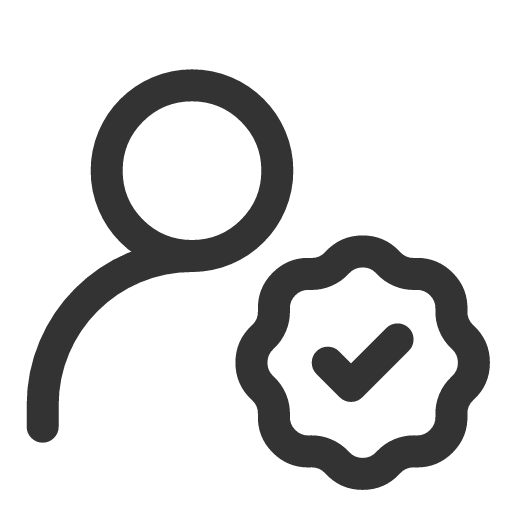 иконка user badge check, user, пользователь, badge, бейдж, check, галочка,