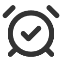 иконка alarm clock check, alarm, будильник, clock, часы, check, галочка