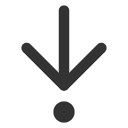 иконка arrow down to dot, arrow, стрелка, down, to, dot