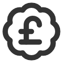 иконка badge pound sterling, badge, бейдж, pound, фунт, sterling