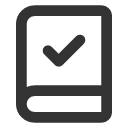 иконка book check, book, книга, check, галочка