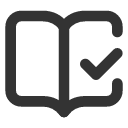 иконка book open check, book, книга, open, check, галочка