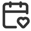 иконка calendar heart, calendar, календарь, heart, сердце