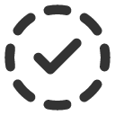 иконка circle dashed check, circle, dashed, check, галочка