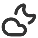 иконка cloud moon, погода, cloud, облако, moon, луна