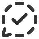 иконка message circle dashed check, message, сообщение, circle, dashed, check, галочка