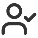 иконка user check, user, пользователь, check, галочка