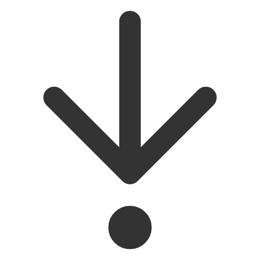 иконка arrow down to dot, arrow, стрелка, down, to, dot,