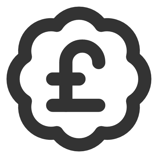 иконка badge pound sterling, badge, бейдж, pound, фунт, sterling,