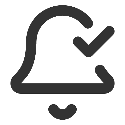 иконка bell check, bell, колокольчик, check, галочка,