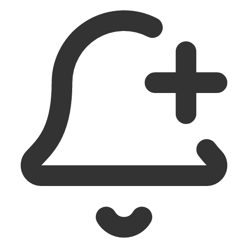 иконка bell plus, bell, колокольчик, plus, плюс,