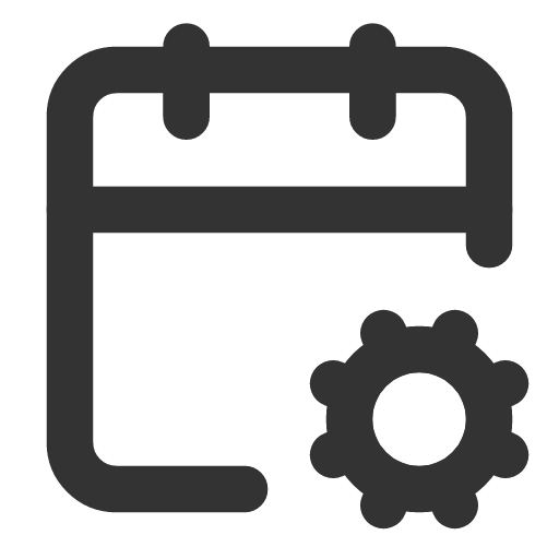 иконка calendar cog, calendar, календарь, cog,