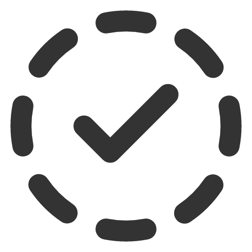 иконка circle dashed check, circle, dashed, check, галочка,