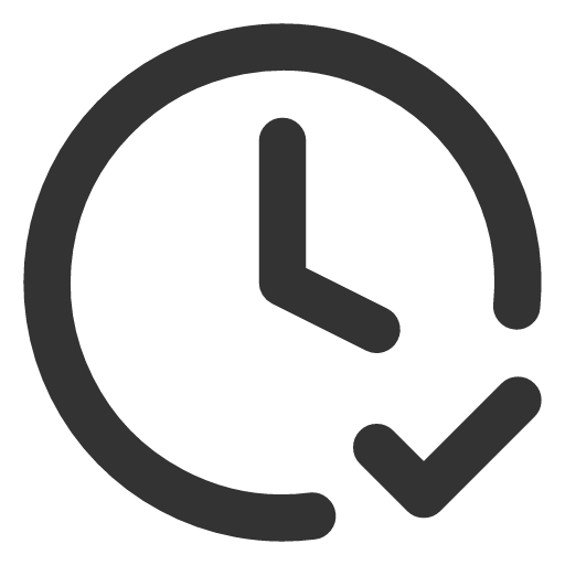 иконка clock check, clock, часы, check, галочка,