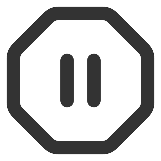 иконка octagon pause, octagon, pause, пауза,
