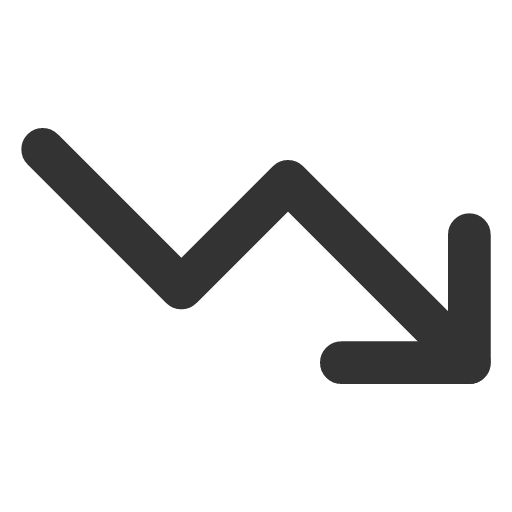 иконка trending down, trending, down, стрелка,