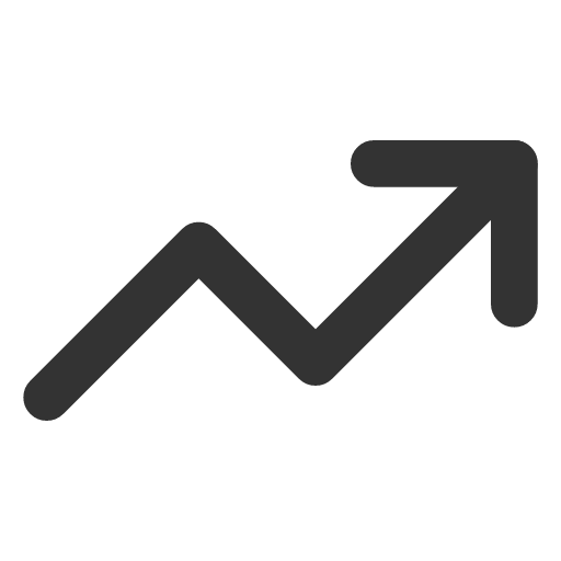иконка trending up, trending, up, стрелка вверх,