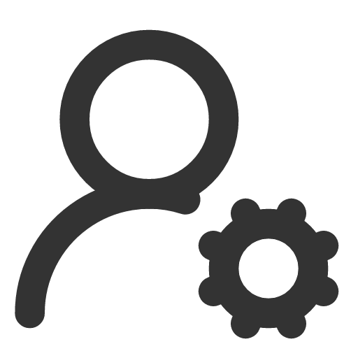 иконка user cog 2, user, пользователь, cog,